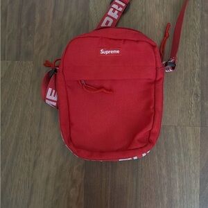 Supreme Bold Red Messenger Bag Authentic